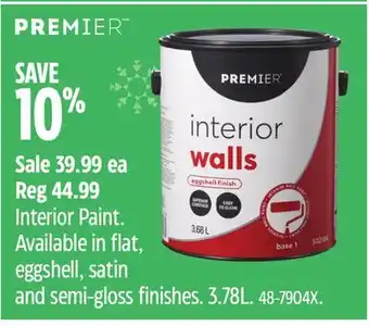 Canadian Tire Premier paint interior paint offer