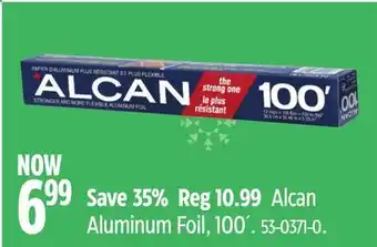 Canadian Tire Alcan aluminum foil, 100' offer