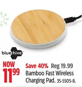 Canadian Tire Bluehive bamboo fast wireless charging pad offer