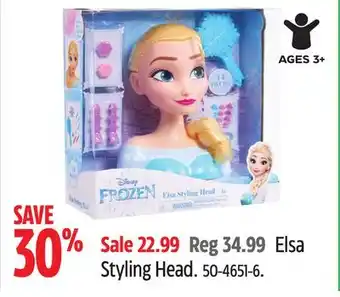 Canadian Tire Disney elsa styling head offer