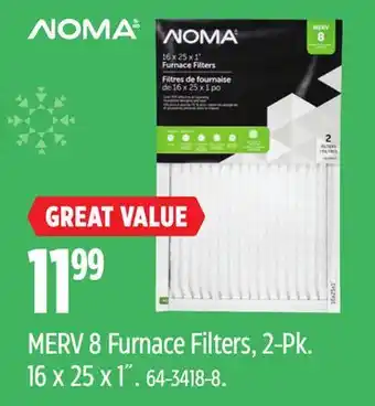 Canadian Tire Noma merv 8 furnace filters, 2-pk offer