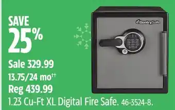 Canadian Tire Sentrysafe 1.23 cu-ft xl digital fire safe offer