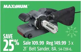 Canadian Tire Maximum 3 x 21 belt sander, 8a offer