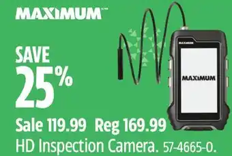 Canadian Tire Maximum hd inspection camera offer