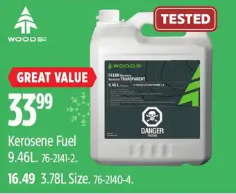 Canadian Tire Woods kerosene fuel 9.46l offer