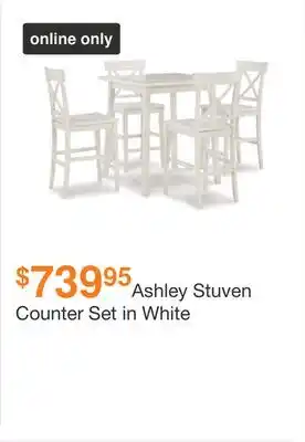Ashley Furniture Ashley stuven counter set in white offer