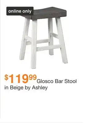 Ashley Furniture Glosco bar stool in beige by ashley offer