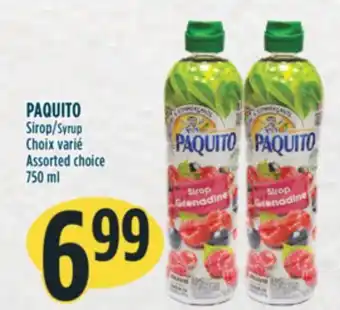 Marché Adonis Paquito syrup offer