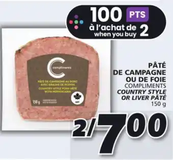 IGA Compliments country style or liver pâté offer