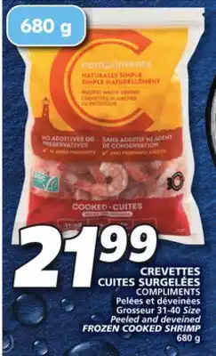 IGA Compliments frozen cooked shrimp offer