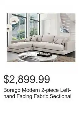 Costco Borego modern 2-piece left-hand facing fabric sectional offer