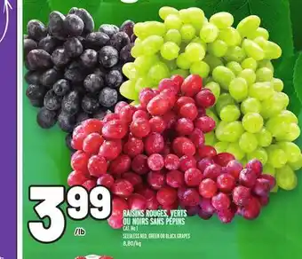 Metro Raisins rouges, verts ou noirs sans pépins | seedless red, green or black grapes offer