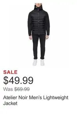 Costco Atelier noir men's lightweight jacket offer