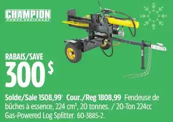 Canadian Tire Champion 20-ton 224cc gas-powered log splitter offer