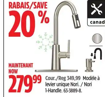 Canadian Tire Moen nori 1-handle kitchen faucet offer