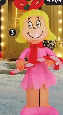 Canadian Tire Grinch cindy lou who with candy cane offer