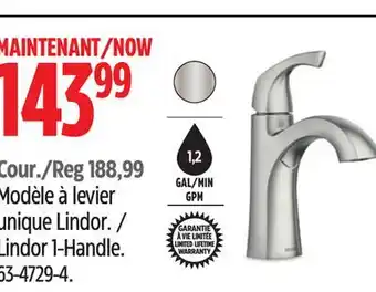Canadian Tire Moen lindor 1-handle bathroom faucets offer