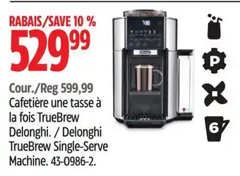 Canadian Tire Delonghi truebrew single-serve machine offer