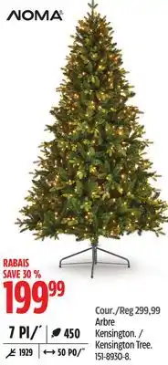 Canadian Tire Noma pre-lit kensington christmas tree with tree stand, 450 incandescent lights, green, 7-ft offer