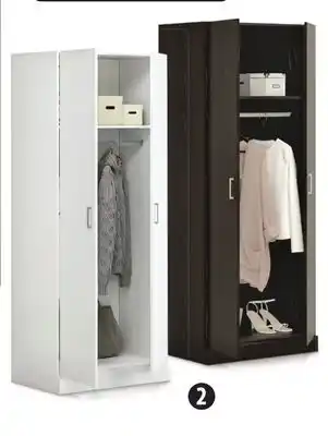 Canadian Tire Sauder 2-door wardrobe, white or espresso offer