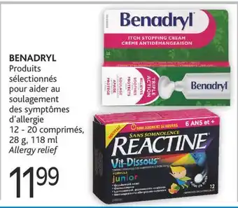 Brunet Benadryl produits sélectionnés pour aider au soulagement des symptômes d'allergie offer