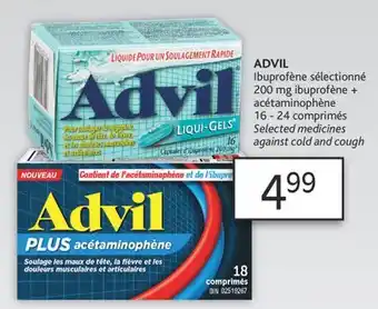 Brunet Advil ibuprofène sélectionné 200 mg ibuprofène + acétaminophène offer