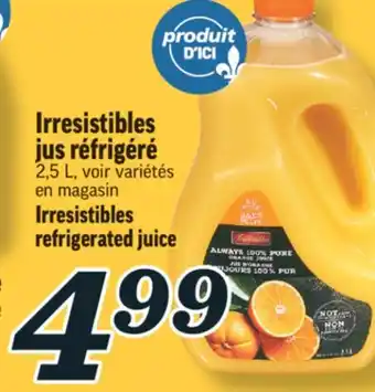 Marché Richelieu Irresistibles jus réfrigéré | irresistibles refrigerated juice offer