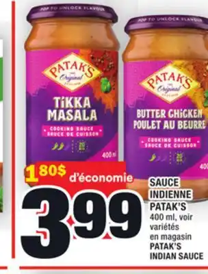 Super C Sauce indienne patak's | patak's indian sauce offer