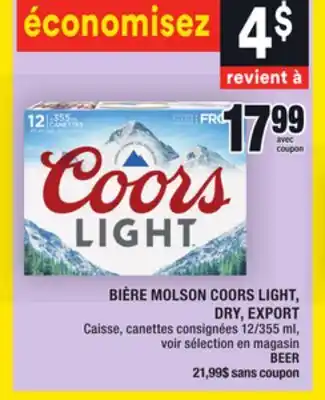 Super C Bière molson coors light, dry, export | beer offer