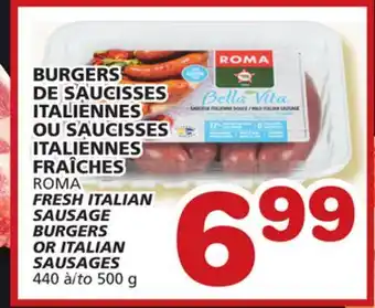 Marches Tradition Roma fresh italian sausage burgers or italian sausages offer