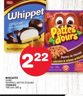 Marches Tradition Dare whippet, pattes d'ours cookies offer