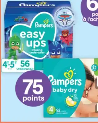 Brunet Pampers couches et culottes d'entraînement sélectionnées offer