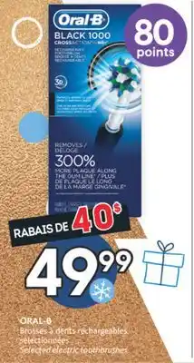 Brunet Oral-b brosses à dents rechargeables sélectionnées offer