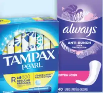 Brunet Always, tampax produits d'hygiène féminine sélectionnés offer