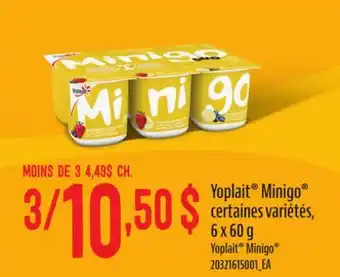 Provigo Yoplait minigo , 6 x 60 g offer