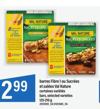 Maxi Barres fibre 1 ou sucrées et salées val nature 125-210 g offer