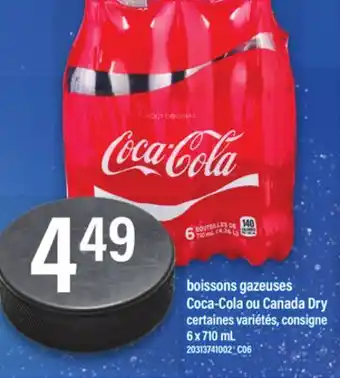 Maxi Boissons gazeuses coca-cola ou canada dry, 6 x 710 ml offer