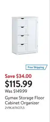 Walmart Gymax storage floor cabinet organizer offer