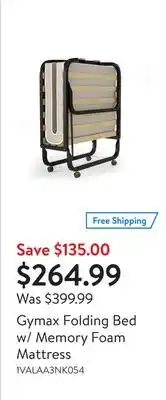 Walmart Gymax folding bed w/ memory foam mattress offer