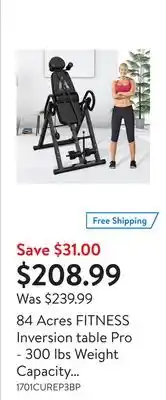 Walmart 84 acres fitness inversion table pro - 300 lbs weight capacity folding inversion therapy massage table bed chair bench, this offer