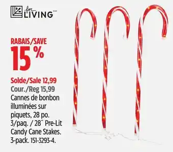 Canadian Tire For living 28 pre-lit candy cane stakes offer