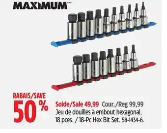 Canadian Tire Maximum 18-pc hex bit set offer