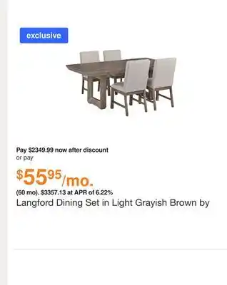 Ashley Furniture Langford dining set in light grayish brown by ashley offer