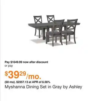 Ashley Furniture Myshanna dining set in gray by ashley offer