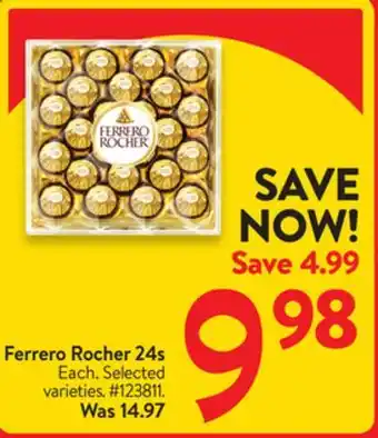 Walmart Ferrero rocher 24s offer