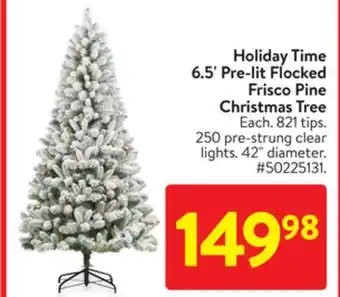 Walmart Holiday time 6.5' pre-lit flocked frisco pine christmas tree offer