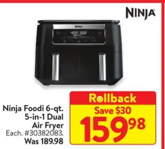 Walmart Ninja foodi 6-qt. 5-in-1 dual air fryer offer