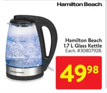 Walmart Hamilton beach 1.7 l glass kettle offer