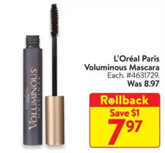Walmart L'oréal paris voluminous mascara offer