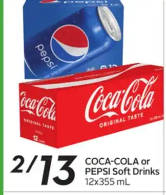 Sobeys Coca-cola or pepsi soft drinks offer